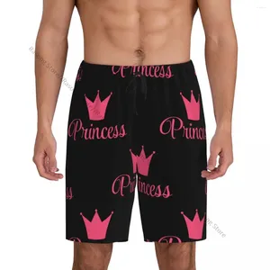 Vêtements de sommeil pour hommes décontractés fond princesse Crown Pattern short masculin pyjamas masculin
