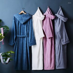 Vêtements de nuit pour hommes peignoir en coton Kimono Terry Robes amoureux El femmes Robe de chambre hommes solide serviette Robe vêtements de maison