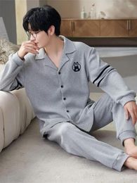 Vêtements de nuit pour hommes Couple Pyjamas ensemble coton Seda luxe Pyjama Plaid vêtements de maison Pijama pour hommes la chemise de nuit Pyjamas sous-vêtements