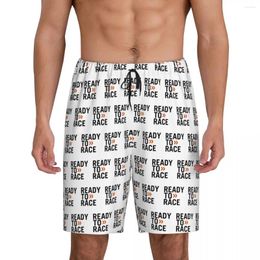 Ropa de dormir masculina personalizada lista para correr pantalones cortos de pijama de pijama de carreras de motociclistas