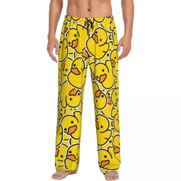 Vêtements de sommeil pour hommes jaunes personnalisés classiques de canard en caoutchouc gothique pantalon gothique de pyjama élastique