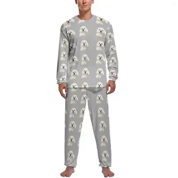 Pigiama da notte per cani da uomo a maniche lunghe Maltese Pet 2 pezzi Set pigiama da notte Primavera Uomo Design Trendy Home Suit