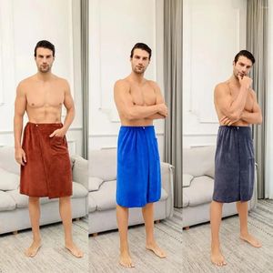 Nachtkleding voor heren Mode Man Wearable Magic Mircofiber-badhanddoek met zak Zacht zwemmen Strandbadkameraccessoires