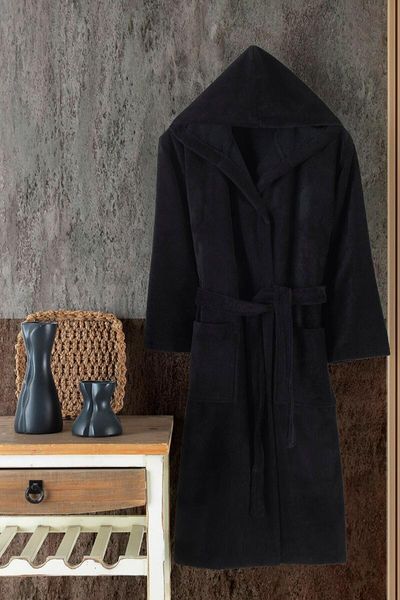 Vêtements de nuit masculins cagoule de haute qualité peignlier noir marine bleu gris unisexe robe de nuit