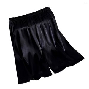 Ropa de dormir para hombre Pijamas de satén de seda para el hogar Pantalones cortos Pijamas Slp Bottoms Ropa de dormir Slpwear Pantalones artificiales de cinco puntos