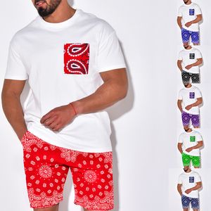 Vêtements de nuit pour hommes 2023 hommes pyjamas ensembles Homewear col rond sans manches débardeurs Shorts 2 pièces solide brillant irrégulier costumes S-5XL