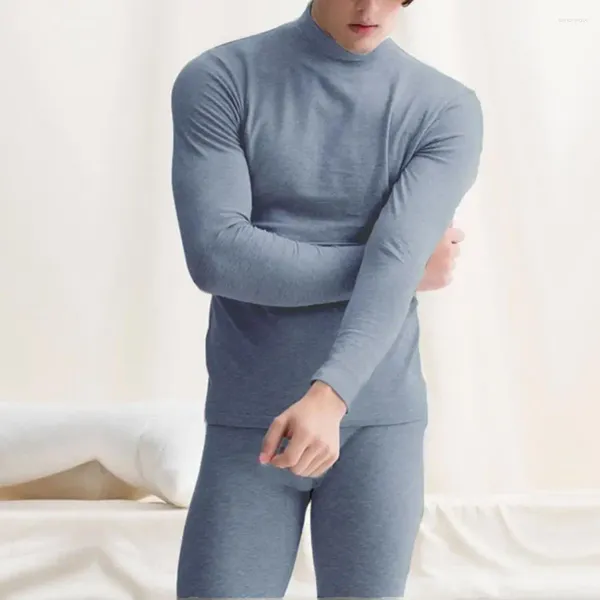 Ropa de dormir para hombres Ropa interior térmica Long Johns para hombres Conjunto de capa base con forro polar para clima frío