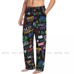 Vêtements de sommeil pour hommes pantalon de sommeil en pyjamas basket-ball long bas de bas de maison décontractée