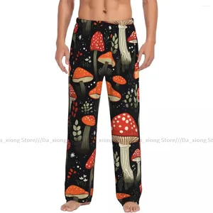 Slaapkleding voor heren losse slaapbroeken Pyjama's agarische champignons en planten Lange lounge bodems Casual huiskleding