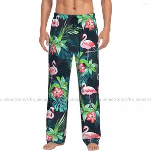 Ropa de dormir para hombres pantalones de sueño suelto pijamas flamencos tropicales