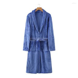 Hommes vêtements de nuit amoureux flanelle peignoir Robe hiver solide Robe chaud décontracté Kimono corail polaire vêtements de nuit unisexe maison vêtements