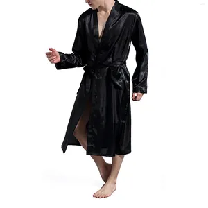 Vêtements de nuit pour hommes, peignoir pour hommes, automne hiver, manches longues, vêtements de maison avec ceinture, solide, confortable, vente fine, pyjama