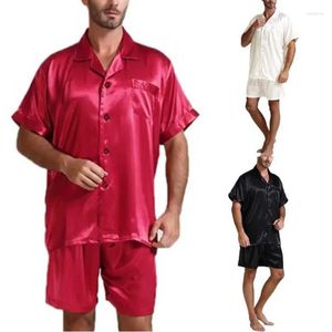 Vêtements de nuit pour hommes pyjamas pour hommes ensemble été chemise à manches courtes Shorts 2 pièces pour hommes doux confortable Homewear costume tissu de couchage MY949