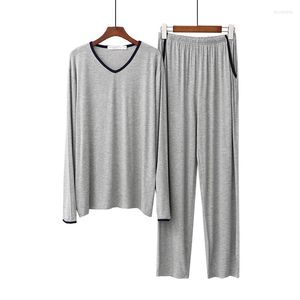 Heren slaapkleding heren pyjama's passen zomer stretch modal nachthemd casual losse luxe nachtkleding korte mouw shorts ademende v-neck