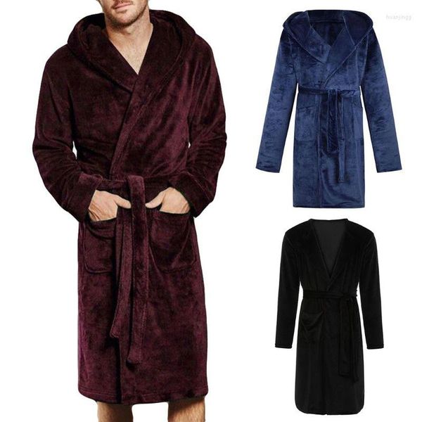 Vêtements de nuit pour hommes hommes dames coton à capuche peignoir éponge peignoir robe de chambre