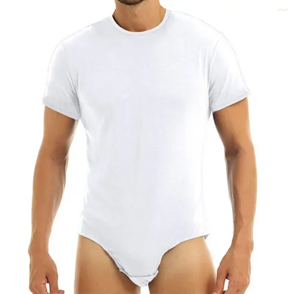 Ropa de dormir para hombres Hombres Body Pijamas Culturismo Cuello redondo Ropa interior de una pieza Mameluco Poliéster Camisetas interiores para el hogar