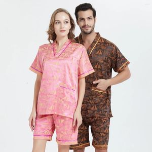 Vêtements de nuit pour hommes Hommes Accueil Vêtements Homme Japonais Traditionnel Kiimoono Ensemble Pyjama Imprimer Col En V Style Lâche Pyjama En Coton Haori Pantalon