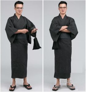 Mannen Nachtkleding Mannen Kimono Badjas Yukata Lange Pyjama Katoenen Gewaad Ademend Zomer Japanse Stijl Householdmen's