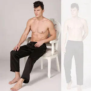 Vêtements de nuit pour hommes Hommes Lâche Satin Soie Pyjama Pantalon Chemise de nuit Pantalon long Homewear Bas de sommeil ou extérieur décontracté usage quotidien