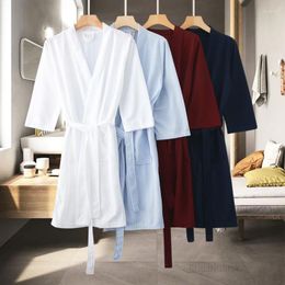 Vêtements de nuit pour hommes hommes séchage rapide kimono gaufre peignoir sucer l'eau femmes sexy serviette d'été robe de bain plus taille robe de chambre de demoiselle d'honneur