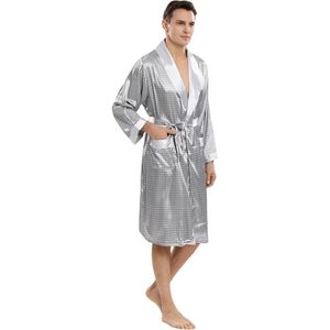 Heren slaapkleding mannen gewaad badjas faux zijden 2 stks robeshorts passen casual nachtwear sets satijn kimono jurk mannelijke ondergoeden