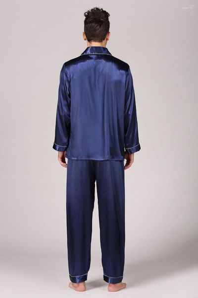 Vêtements de nuit pour hommes Hommes Faux Soie Pyjama Ensembles Homewear Rayonne Mâle Style Moderne Doux Confortable Satin Chemise De Nuit Vêtements