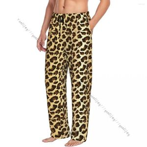 Vêtements de nuit pour hommes, bas de sommeil pour hommes, pantalons de salon pour hommes, pantalons de pyjama en peau de léopard