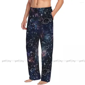 Vêtements de nuit pour hommes sommeil en bas de pantalon de salon masculin espace pantalon de pyjama ciel étoilé