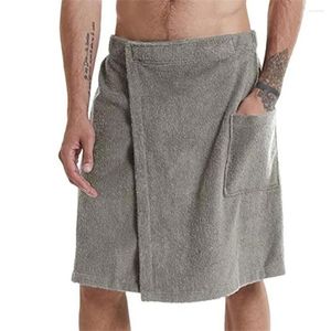 Vêtements de nuit pour hommes hommes doux portable serviette de bain avec poche peignoirs Robes de nuit enveloppe de douche Sauna Gym natation vacances Spa plage