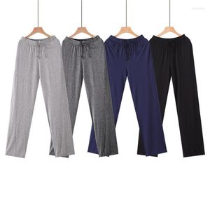 Ropa de dormir para hombres Hombres Verano Modal Suelto Casual Largo Dormir Pantalones Sólidos Pantalones Elásticos Cintura Suave Cómodo Ocio Ropa para el hogar