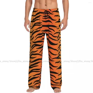 Vêtements de nuit masculins pyjama décontracté long pantalon lâche élastique Tiger Tiger Sket motif de salon maison confortable