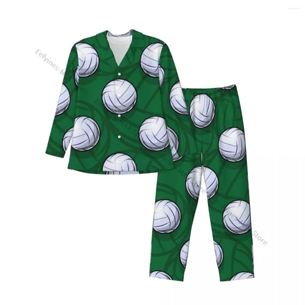 Vêtements de nuit pour hommes Ensembles de pyjamas pour hommes Costumes à la maison Modèle de volley-ball Lâche Homewear à manches longues Casual