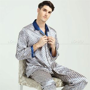 Slaapkleding voor heren Silk Satin Pyjamas Set Pyjama Pyjamas Set Sleepwear Loungewear M L XL XXL 3XL 230317