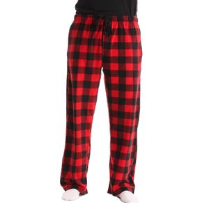Vêtements de nuit pour hommes Pantalon de pyjama à carreaux de buffle en micropolaire pour hommes avec poches Pantalon de sommeil à la maison d'automne Pantalon décontracté ample et confortable pour hommes 231130