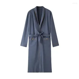 Mannen Nachtkleding Modale Katoen Mannen Kimono Lange Mouw Badjas Herfst Gewaden Grote Werven 4XL Nachtjapon Voor Mannelijke Losse homewear