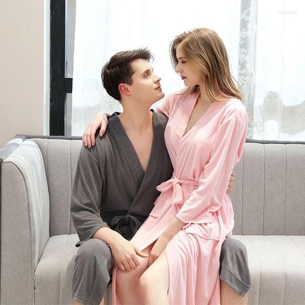 Ropa de dormir para hombres Sección de camisón Albornoz para parejas Toalla para mujeres Pijamas para hombres Ampliados para aumentar Sexy elegante