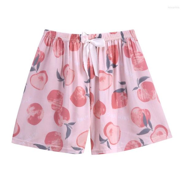 Vêtements de nuit pour hommes Pantalons de pyjama Shorts d'été pour femmes Accueil Cinq points Coton Soie Section mince Mignon Japonais Lâche Rayonne Unique