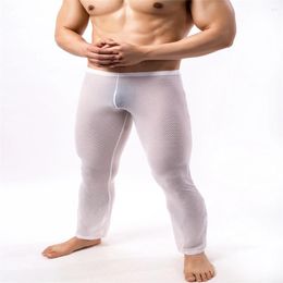 Les pantalons de pyjamas pour hommes pour hommes voient à travers des pantalons droits sportifs purs sous les sous