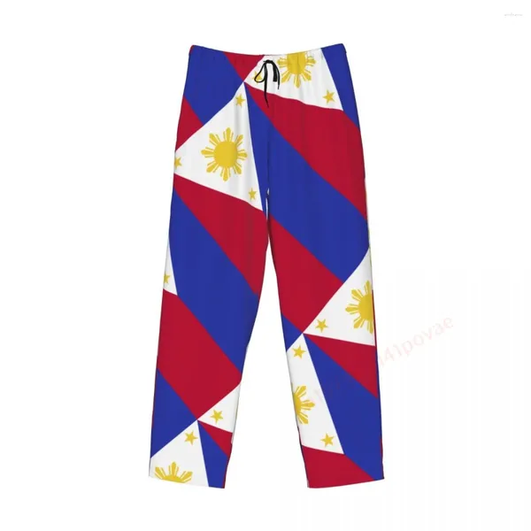 Ropa de dormir para hombres Bandera de Filipinas Pantalones de pijama casuales 3D Bolsillos con cordón Pantalones de dormir 2024 Pantalones rectos sueltos impresos masculinos