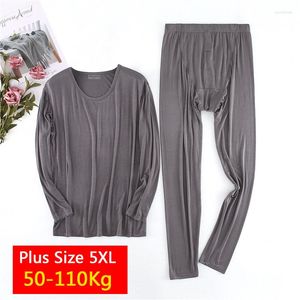 Vêtements de nuit pour hommes grande taille 5XL ensembles de pyjamas modaux pour hommes printemps été à manches longues vêtements de salon lâche col en V O Homewear pour hommes