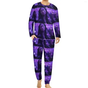 Vêtements de nuit pour hommes Rue Euphoria Pyjamas à manches longues Personnage dramatique Deux pièces Ensemble esthétique Quotidien Mens imprimé doux grande taille