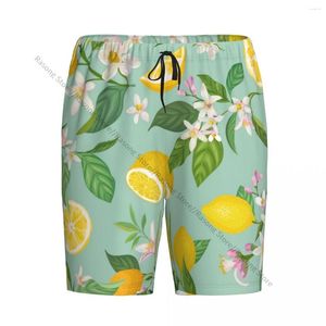 Slaapkleding voor heren Korte pyjama -broek voor slaapplant Fruit Lemon Floral Losse knop