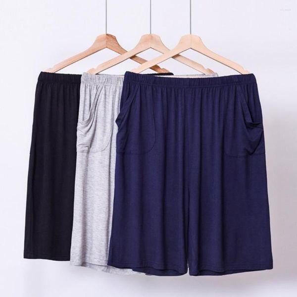 Ropa de Dormir para Hombres Pantalones Cortos Simples Bolsillos para Dormir Suaves Hombres Verano Casual Pantalones Cortos de Pijama Relax