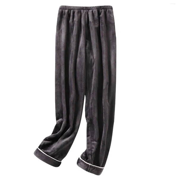 Pantalon de sommeil pour hommes pour l'homme automne et hiver flanelle chaude larges en vrac plus taille épaisse en velours corallien.