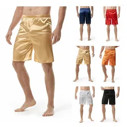 Vêtements de sommeil pour hommes brillant brillant short transparent sous-vêtements mâle plus taille décontractée de taille décontractée