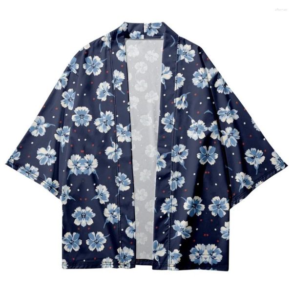 Ropa de dormir para hombres Kimono de verano Casual Rayón Cardigan Robe Yukata Lencería Estilo vintage Albornoz Top Trajes Salón japonés Abrigo para el hogar