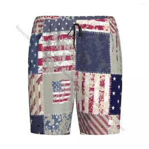 Pyjamas d'été pour hommes pour hommes Patchwork of Flag USA USA LOBE PAPTS PAJAMA SOFF