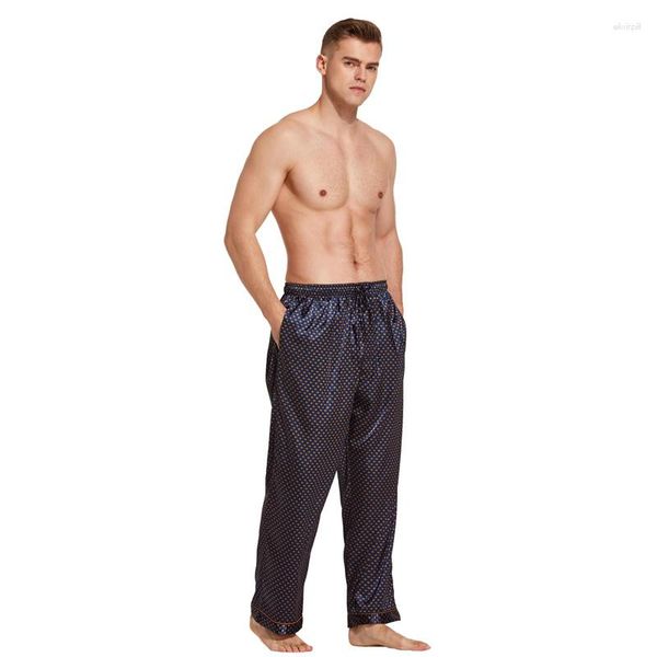 Ropa de dormir para hombre, pantalones de pijama TonyCandice, pantalones informales de seda satinada para hombre, ropa interior suave para hombre