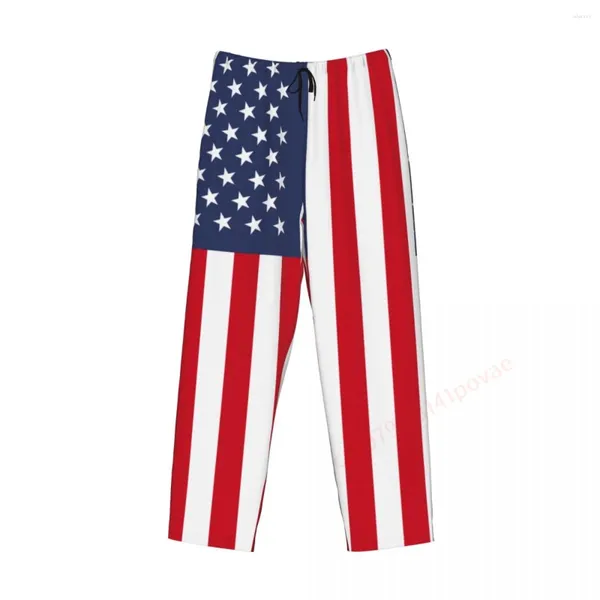 Ropa de dormir para hombres Flagación de los Estados Unidos 3d Pajama casual Pantalones de dibujo Palabos para dormir Bottoms 2024 Masculinoos holgazanes heterosexuales