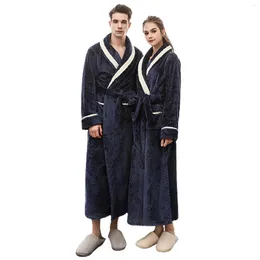 Nachtkleding voor heren Wafelnachtkleed Extra lange nachtjapon Dik flanellen badjas Voor stellen Grote maten Winter Warm Peignoir Homme
